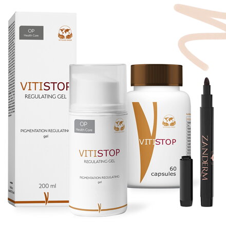 Vitiligo Štartovací Set (200ml Gel + 60 Tabliet + Zanderm korektor)